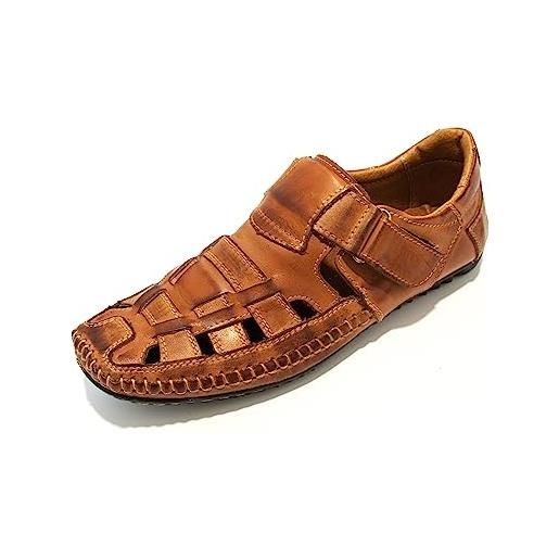 Kristian Shoes 099 - ciabatte sandali aperte estive da uomo - in pelle - marrone 40