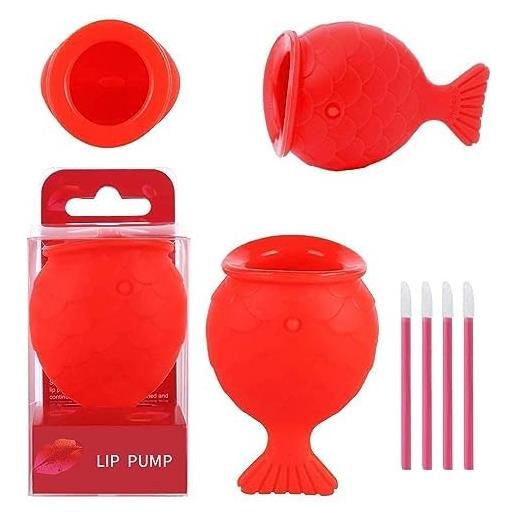 XPAPOV lip plumper device | soft silicone fish shape lips enhancer, bocca più spessa fastly lip pumps bigger, pennelli labbra + lip plumper set, rendere una bocca sexy coinvolgente