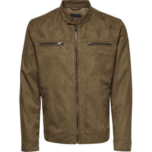 Only & Sons onswillow fake suede jacket otw noos giacca ecorenna cognac uomo