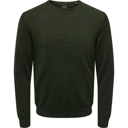 Only & Sons onswyler life reg 14 ls crew knit noos maglia rosin verde uomo