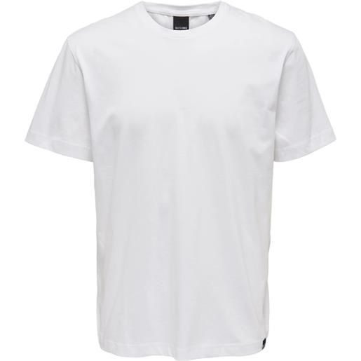 Only & Sons onsmax life ss stitch tee noos white t-shirt m/m bianca uomo