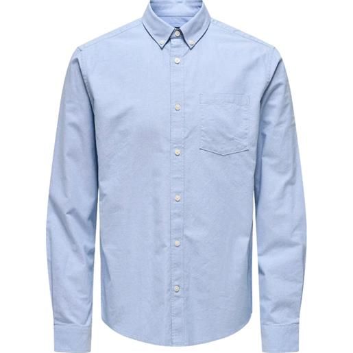 Only & Sons onsneil ls oxford shirt noos camicia azzurra uomo