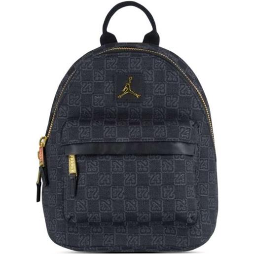Nike jordan monogram mini backpack black zainetto tela loghi nero