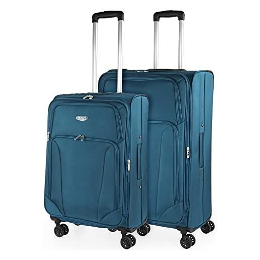 ITACA - set valigie morbide. Set valigia bagaglio a mano - durevole trolley bagaglio a mano - set trolley con serratura combinazione. Set di valigie 101400, blu