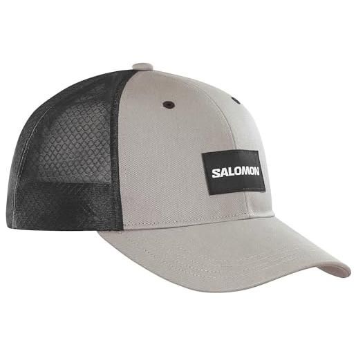 Salomon trucker cappellino unisex, stile audace, versatilità, comfort e traspirabilità, black, s/m