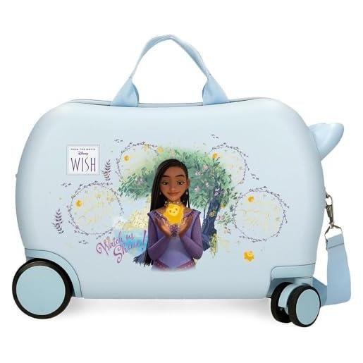 Disney joumma wish watch us shine valigia per bambini blu 45 x 31 x 20 cm rigida abs 24,6 l 1,8 kg 2 ruote bagagli a mano, blu, valigia per bambini