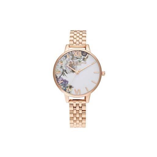 Olivia Burton orologio analogico al quarzo da donna con cinturino in acciaio inossidabile color oro rosa - ob16eg135