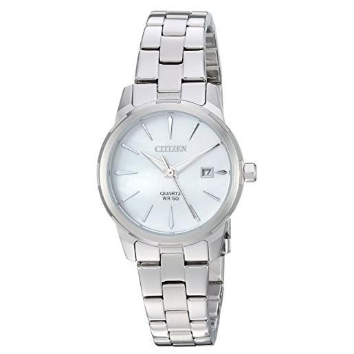 Citizen eu6070-51d - orologio da polso al quarzo, da donna, in acciaio inox, stile casual, colore: argento