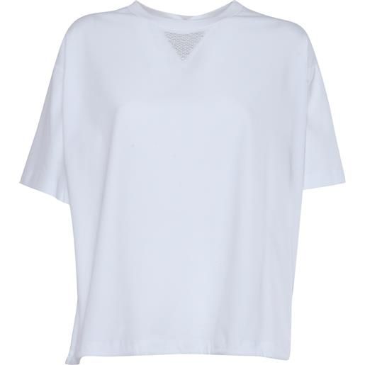 Peserico t-shirt bianca dettaglio lurex
