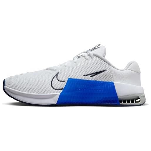 Nike metcon 9, sneaker uomo, white/pure platinum-racer blue-obsi, 47 eu