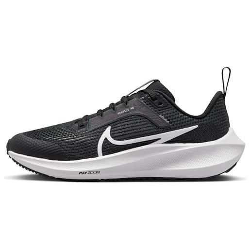 Nike air zoom pegasus 40 (gs), basso, nero/bianco-grigio ferro, 36.5 eu