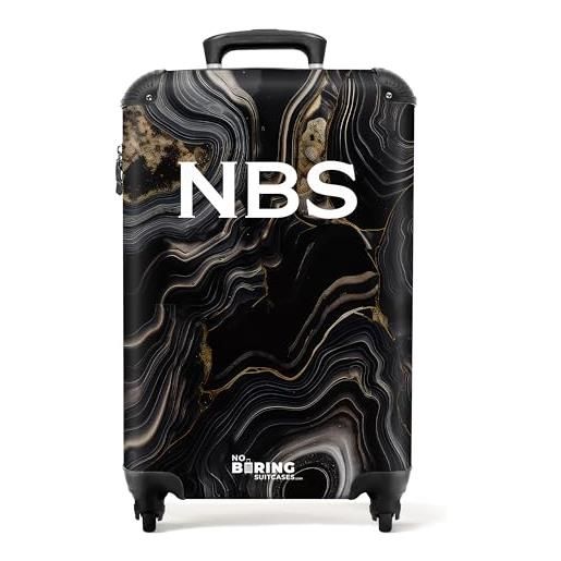 NoBoringSuitcases.com valigia modello, marmo nero con oro, handgepäck, bagaglio per bambini