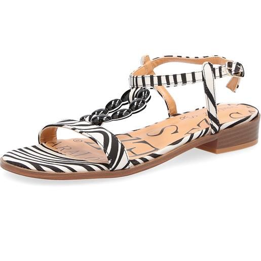 Sara Lopez sandalo a t motivo animalier con tacco 2,5 cm