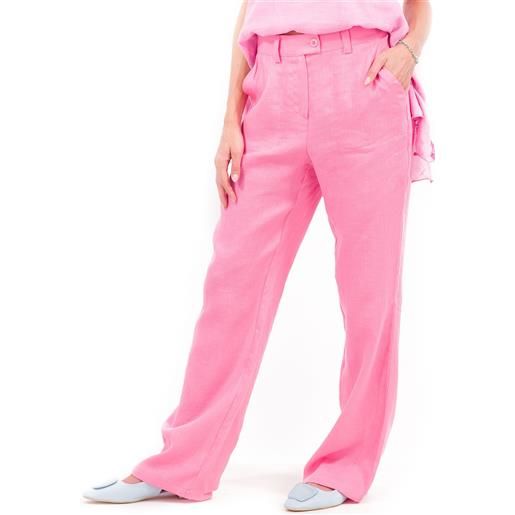 Caterina Lancini pantaloni in lino con elastico e passanti in vita