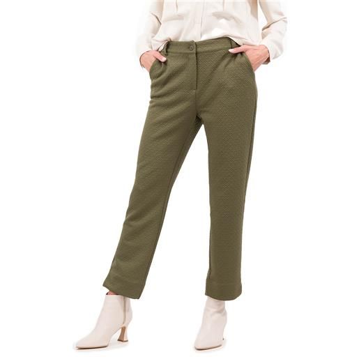 Caterina Lancini pantaloni in piquet jacquard con vita elasticata