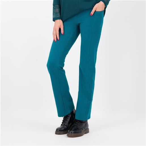 Denim & Co. pantaloni a zampetta in cotone stretch