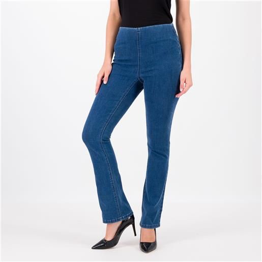 Denim & Co. jeans bootcut con elastico in vita