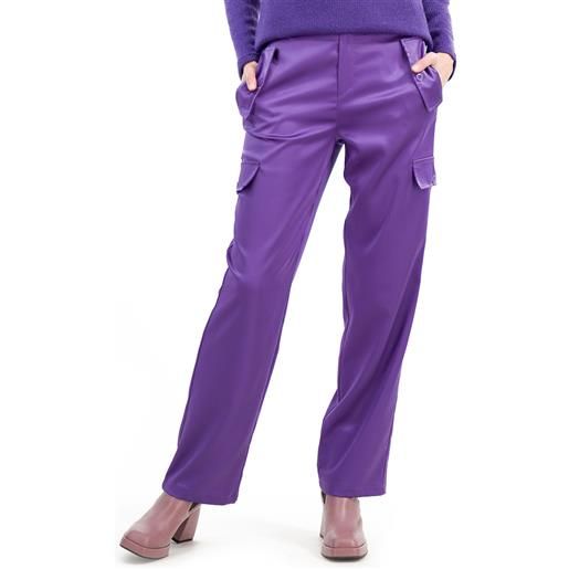 Caterina Lancini pantaloni in raso stretch stile cargo