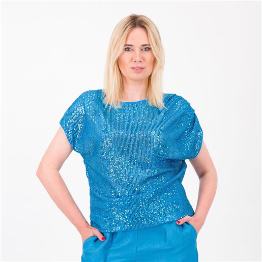 Mama blusa in tulle con paillettes