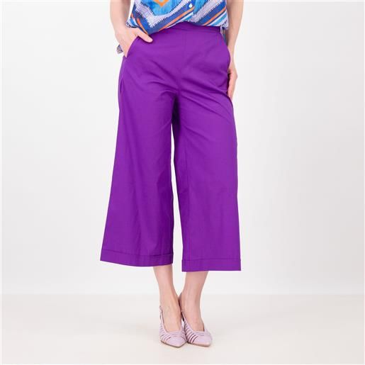 Officina della Moda pantaloni cropped in tela di cotone stretch