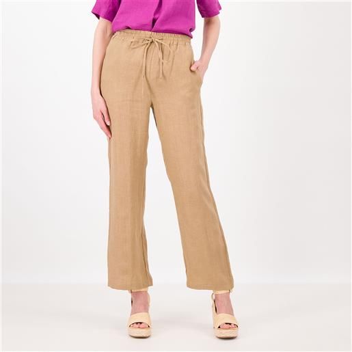 Caterina Lancini pantaloni in lino con elastico in vita