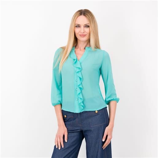 Mama blusa in georgette con volants