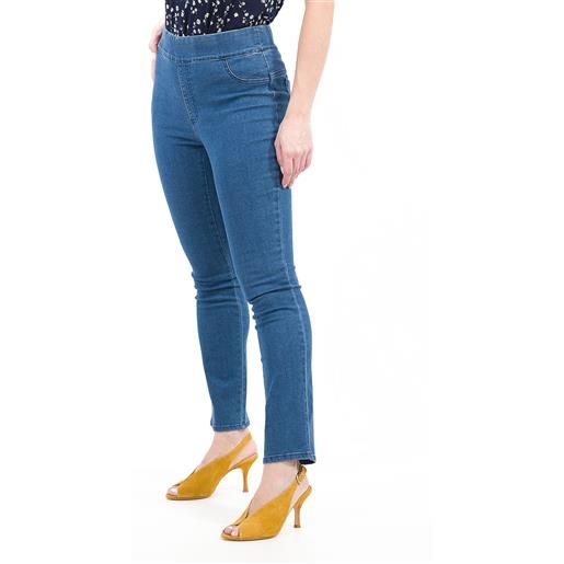 Nina Leonard jeans alla caviglia con elastico in vita