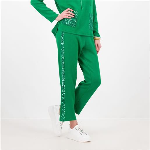 Caterina Lancini pantaloni in maglia effetto cashmere con paillettes