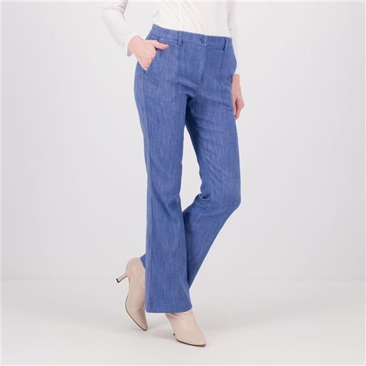 Officina della Moda jeans a zampetta con tasca alla francese ribattuta