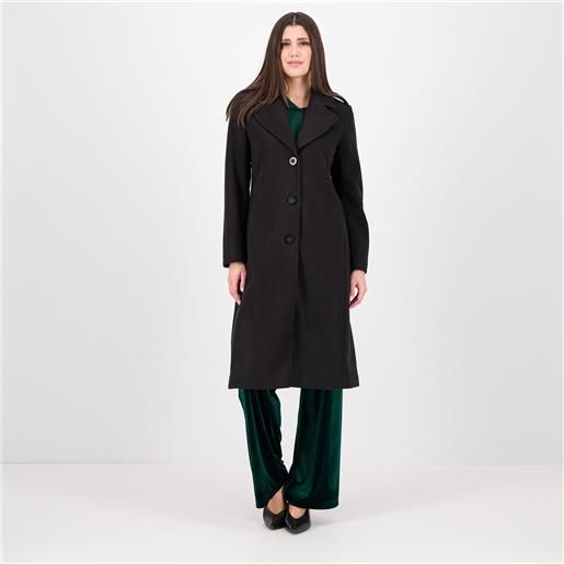 Caterina Lancini cappotto lungo in panno con martingala