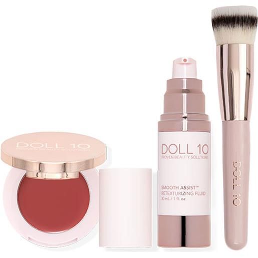 Doll10 kit make-up: fondotinta , blush, pennello e pochette