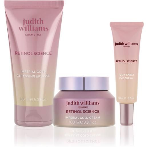 Judith Williams Cosmetics kit retinol science: crema viso, detergente, contorno occhi