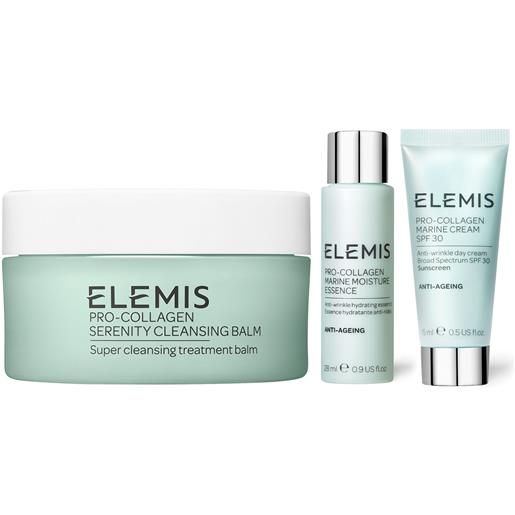 Elemis kit pro-collagen: balsamo detergente + essenza + crema spf30