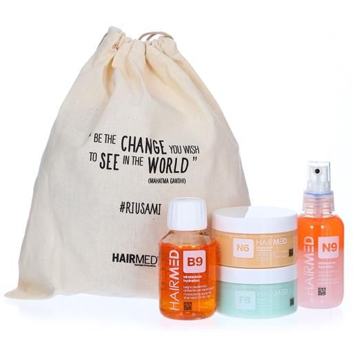 Hairmed kit 4 prodotti capelli in travel size + bag