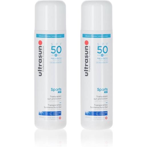 Ultrasun sports gel spf50 protezione solare (2pz)