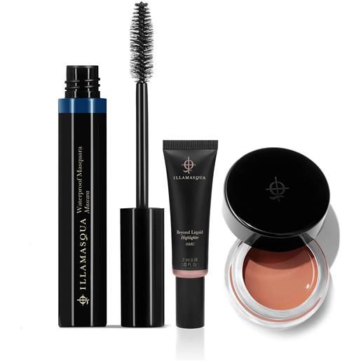 Illamasqua kit 3 prodotti: colour veil blush, mascara, illuminante beyond