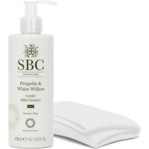 SBC propolis&white willow kit viso: latte detergente con panno