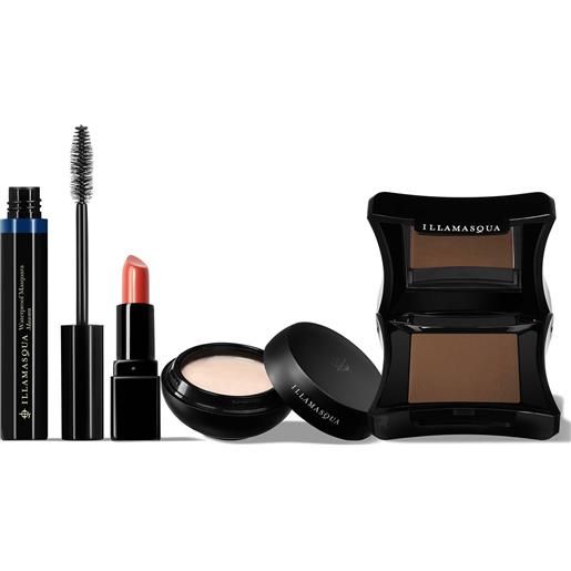 Illamasqua kit make-up: primer, cipria, mascara e rossetto