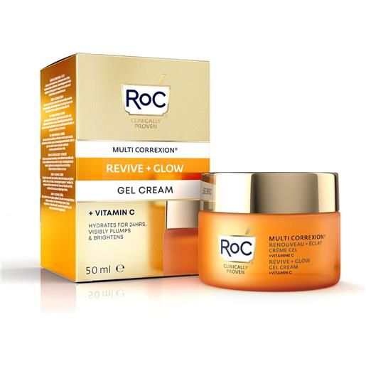 RoC revive + glow crema viso leggera con vitamina c