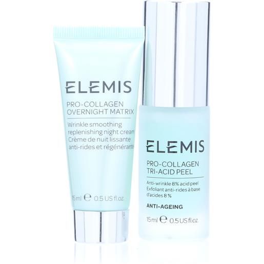 Elemis kit pro-collagen: trattamento cosmetico notturno + peeling