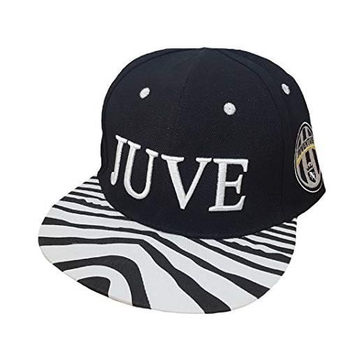 Perseo cappello con visiera rapper | cappellino zebra bianco e nera tifosi calcio juventini | one size man ps 01924