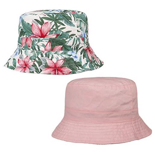 LIPODO cappello reversibile flower bucket donna - da sole estivo giardiniere con fodera primavera/estate - s (55-56 cm) blu scuro