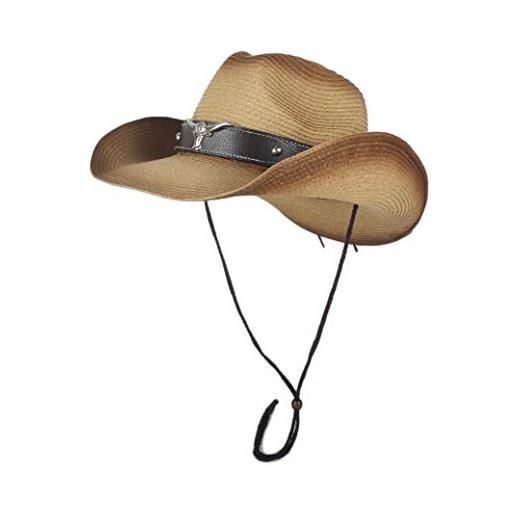 HHF-Hats hhf caps e cappelli cappello da spiaggia uomo 100% in paglia, cappello da cowboy western donna uomo cava cappello estivo da donna papà panama cappello da sole jazz