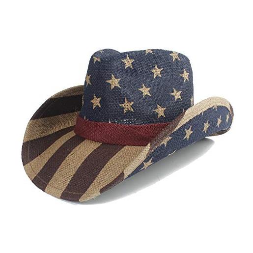 RZL-002-001 rzl estate sole cappellini, cappello da sole di paglia da cowboy da uomo 2019 con la bandiera americana per il cappellino da sole da uomo jazz dimensione 58cm dropshipping