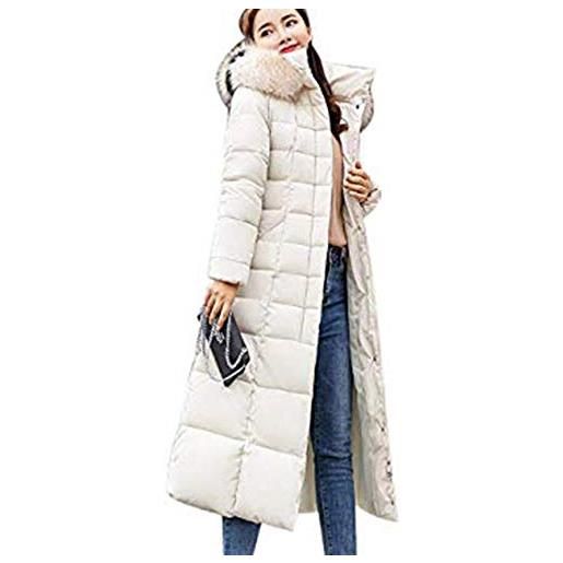 Uni-Wert donna piumino cappotto lungo imbottito inverno cappotto con cappuccio elegante giacca lungo caldo leggero piuma cotone outwear invernale parka cappotti da donna