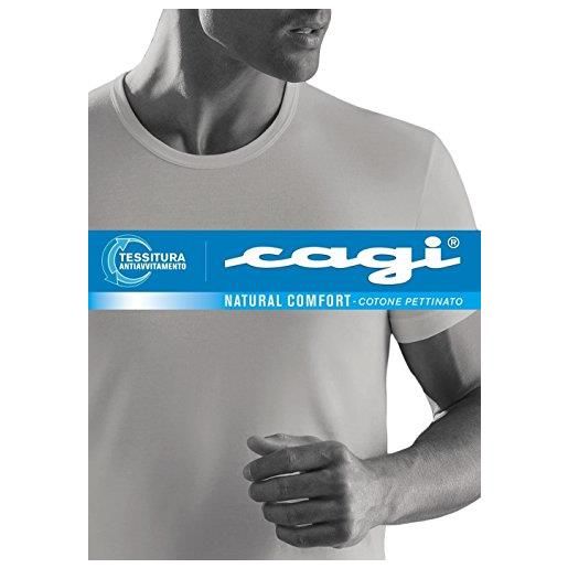 CAGI 6 t-shirt 1328 bianco 4 5 6 7 8 girocollo basso manica corta 100% cotone