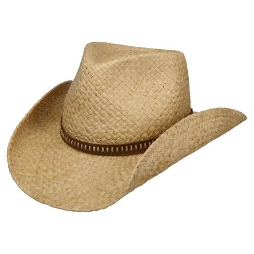 Stetson cappello di paglia fair oaks western donna/uomo - da cowboy rafia estivo primavera/estate - l (58-59 cm) natura