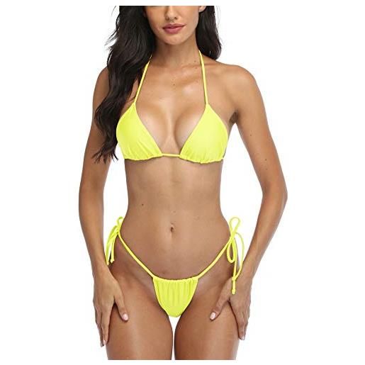 SHERRYLO costume da bagno bikini perizoma per donna brasiliano inferiore triangolo bikini top costume da bagno, floreale f58, m