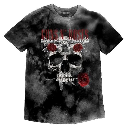 Guns N' Roses guns n roses - maglietta teschio di fiori per bambini/ragazze, grigio, 7-8 anni