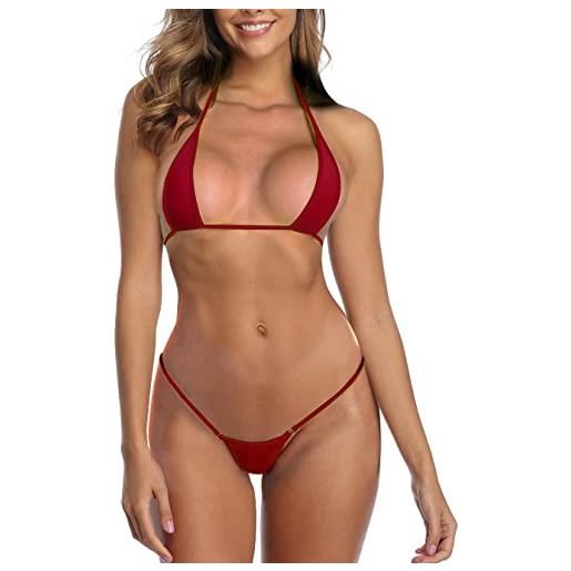 SHERRYLO, micro bikini succinto con perizoma e reggiseno a triangolo, provocante, sexy ed erotico, taglia unica